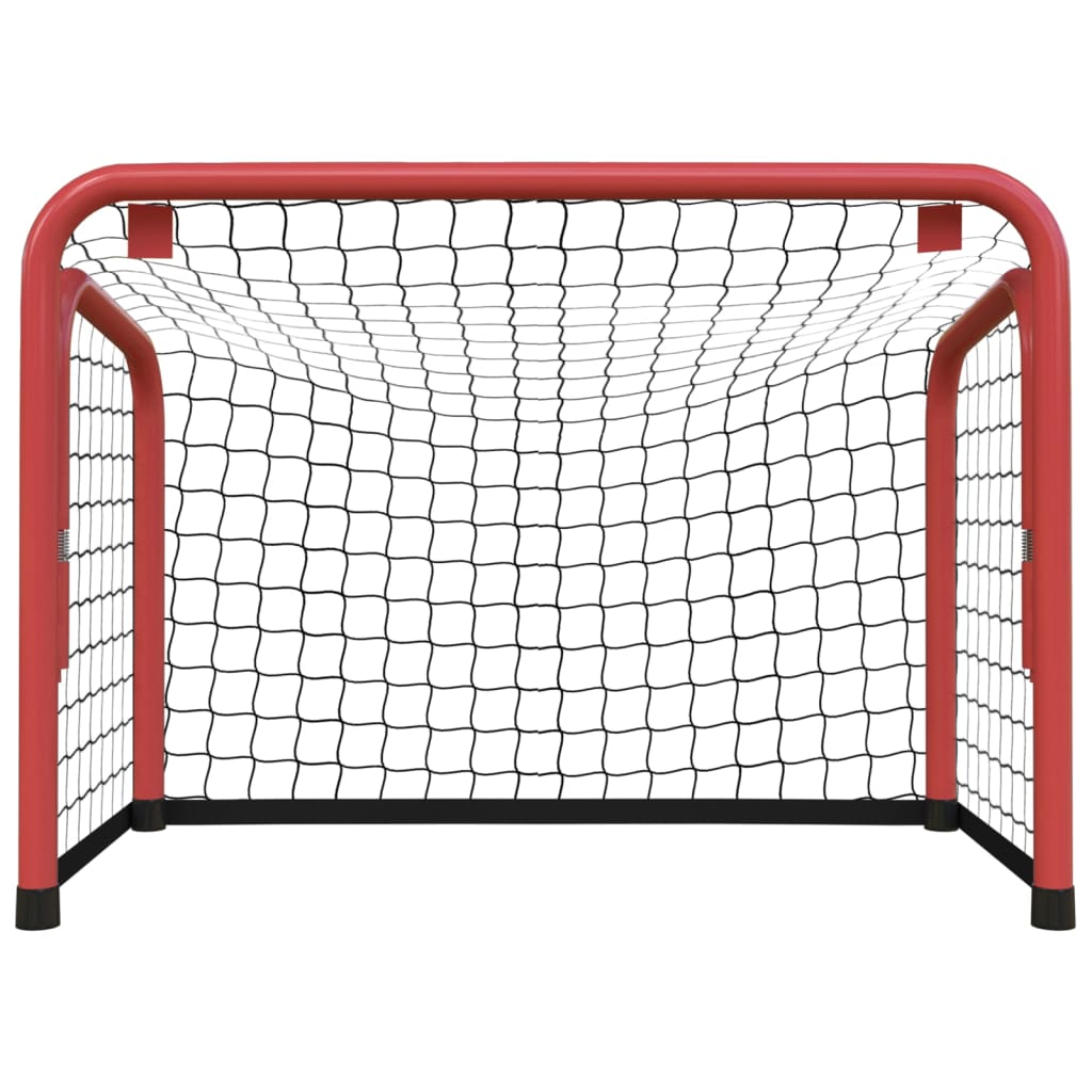 Vidaxl Hockey -Ziel mit Netto 68x32x47 cm Stahl und Polyesterrot und Schwarz