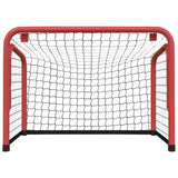 Vidaxl Hockey -Ziel mit Netto 68x32x47 cm Stahl und Polyesterrot und Schwarz