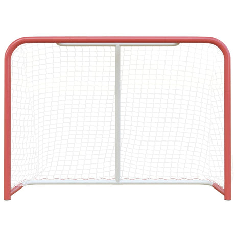 Vidaxx Hockeytor mit Netz 153x60x118 cm, Stahl und Polyester, rot und weiß
