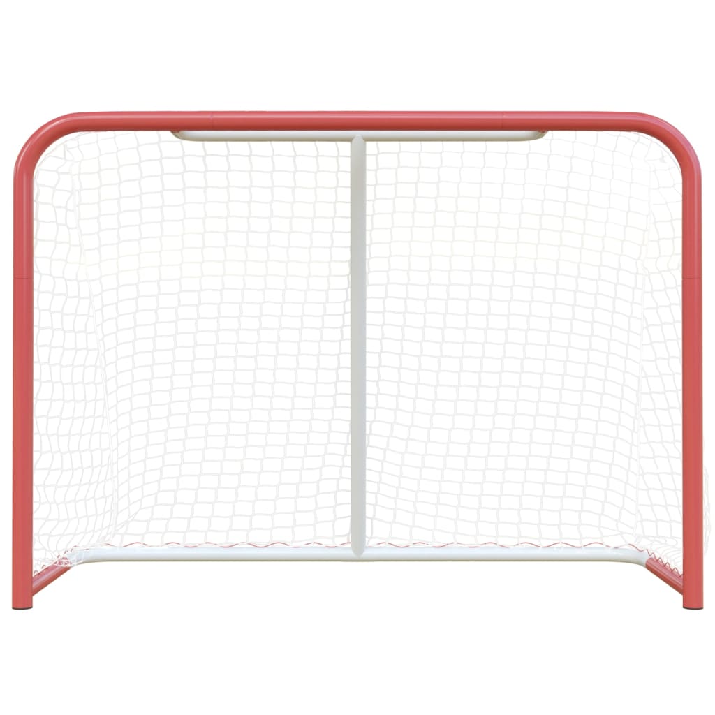 Vidaxl hockeydoel met net 153x60x118 cm staal en polyester rood en wit