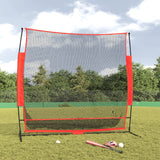 Vidaxl Baseball Net Portable 215x107x216 cm Polyester Svart och rött