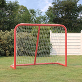 Vidaxl Hockey objetivo 183x71x122 cm poliéster rojo y blanco