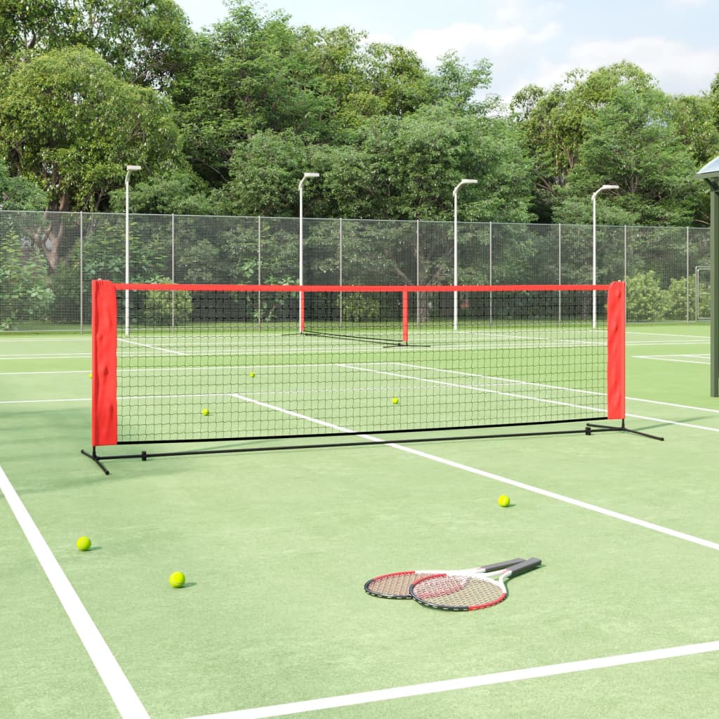 Vidaxl tennisnet 300x100x87 cm Polyester noir et rouge