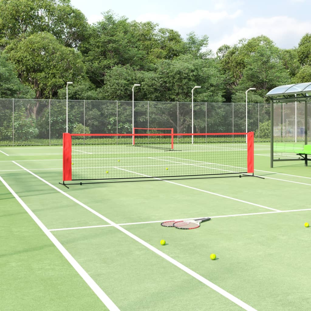 Vidaxl Tennisnet 400x100x87 cm poliestrowy i czerwony