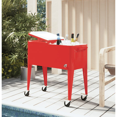 Vidaxx Kühlbox auf Rollen 92x43x89 cm rot