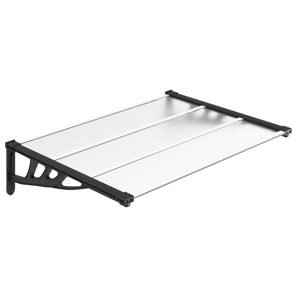 Vidaxx Türvordach 122x90 cm Polycarbonat schwarz und transparent