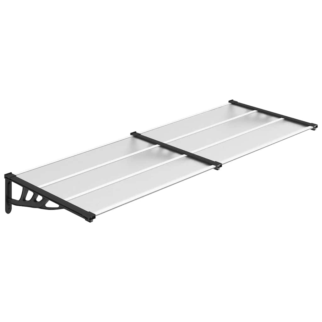 Vidaxx Türvordach 239x90 cm Polycarbonat schwarz und transparent