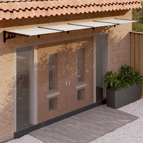Vidaxx Türvordach 396x90 cm Polycarbonat schwarz und transparent
