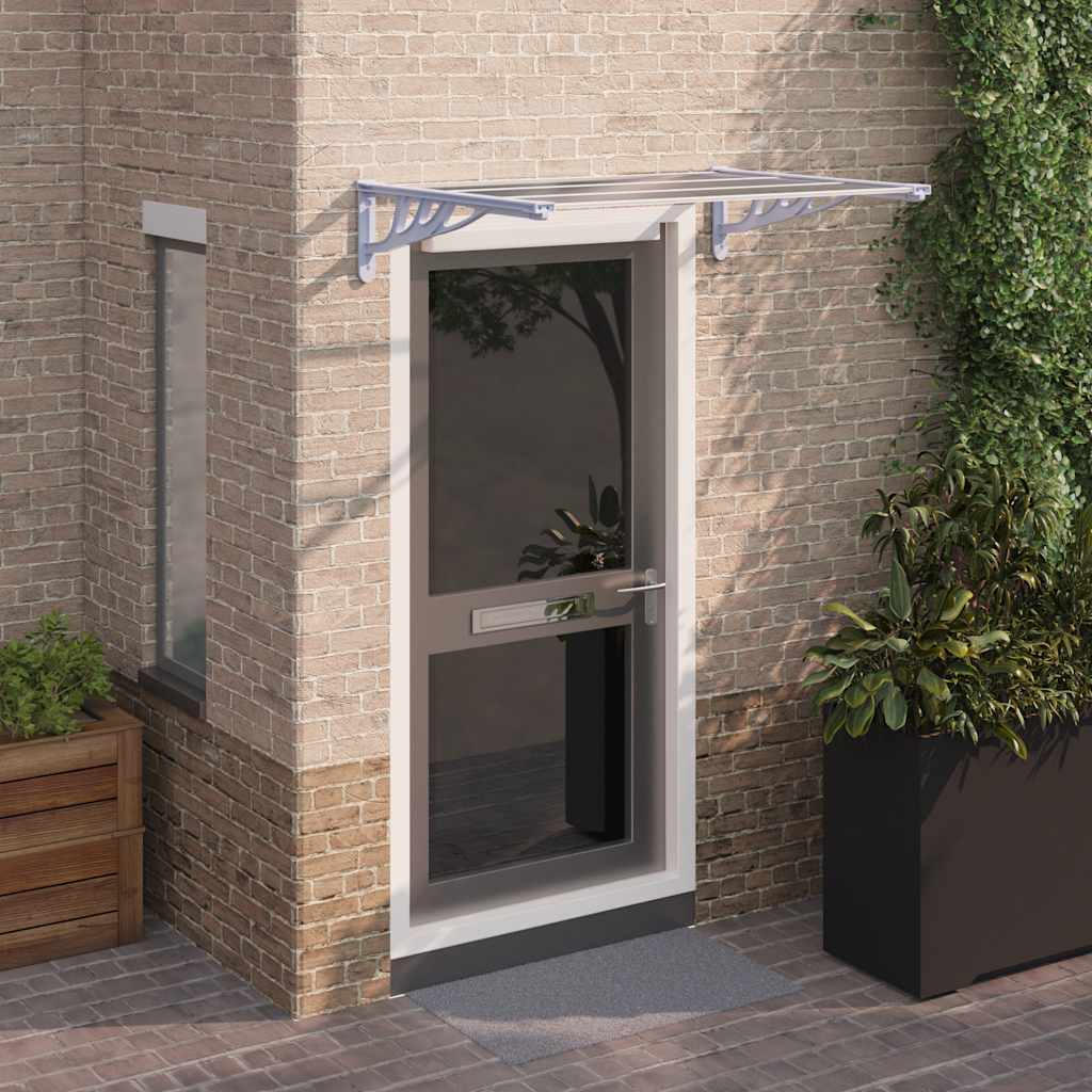 Vidaxx Türvordach 122x90 cm Polycarbonat grau und transparent