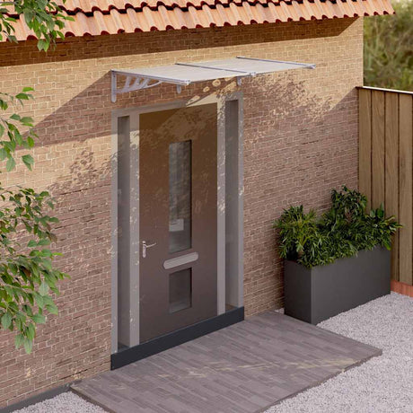 Vidaxx Türvordach 152,5x90 cm Polycarbonat grau und transparent