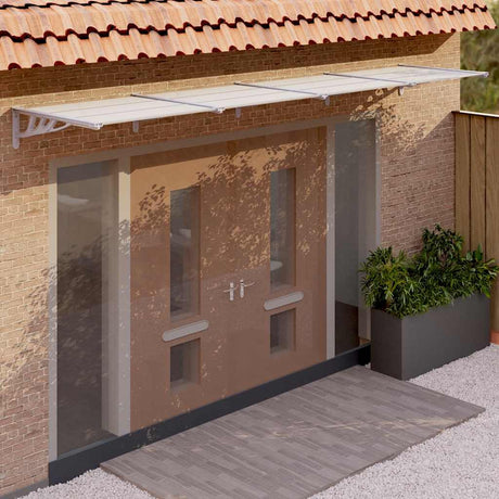Vidaxx Türvordach 396x90 cm Polycarbonat grau und transparent