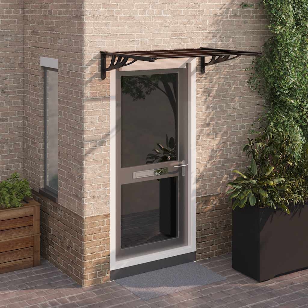 Vidaxx Türvordach 122x90 cm Polycarbonat schwarz