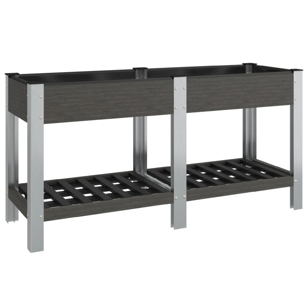 Vidaxx Pflanzgefäß erhöht mit Regal 150x50x75 cm hkc grau