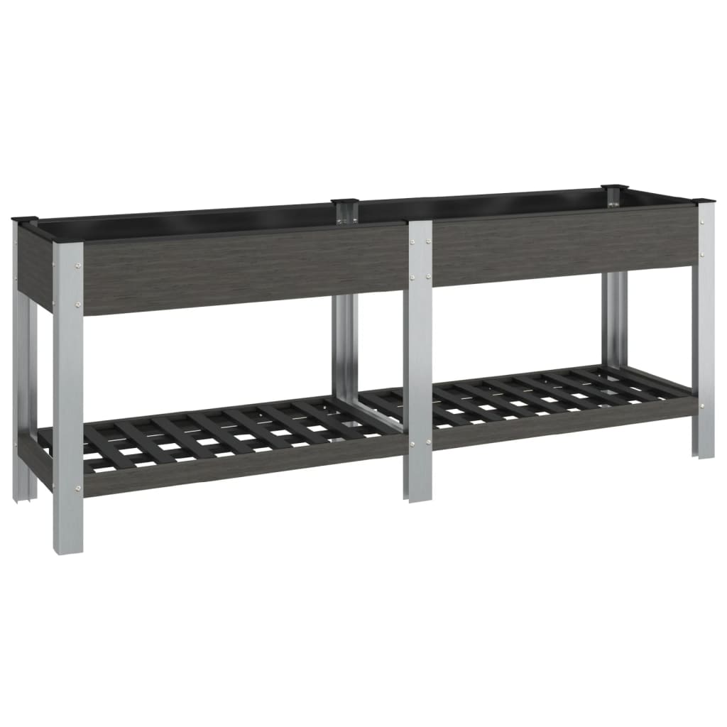 VidaXL Pflanzgefäß erhöht mit Regal 200x50x75 cm hkc grau