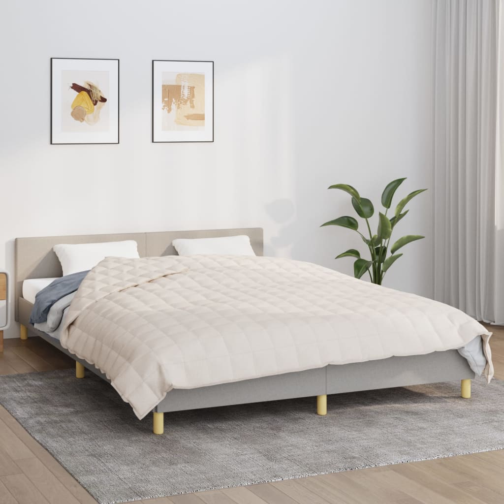 Vidaxx Gewichtsdecke 200x230 cm 13 kg Stoff hellcreme