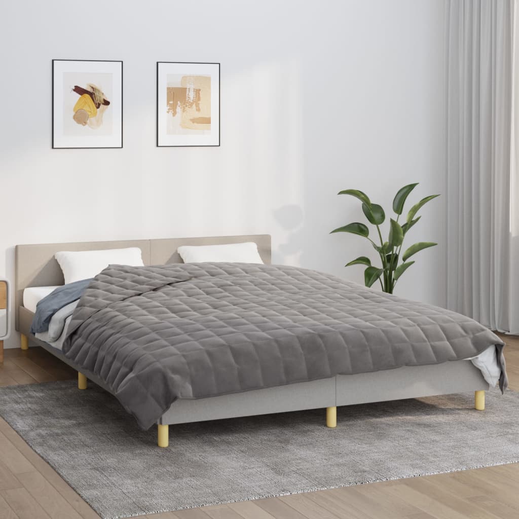 VIDAXL Coperta debole 200x220 cm 9 kg di tessuto grigio