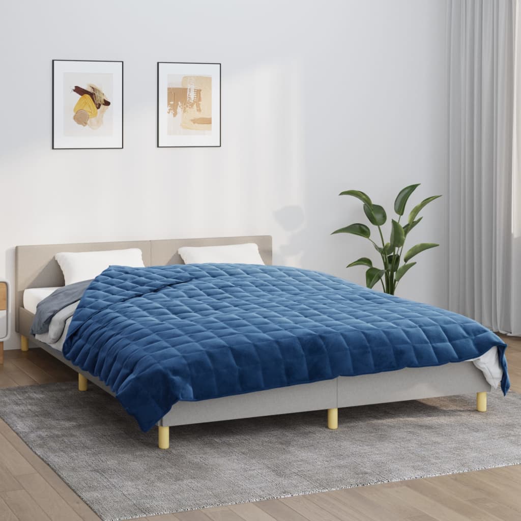 VIDAXL FAIBLAGE COUVERTURE 200X230 cm 13 kg de tissu bleu