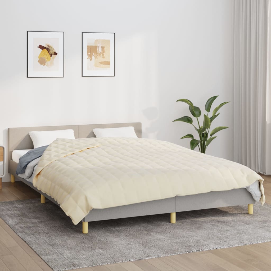 Vidaxx Gewichtsdecke 200x220 cm 13 kg Stoff hellcreme