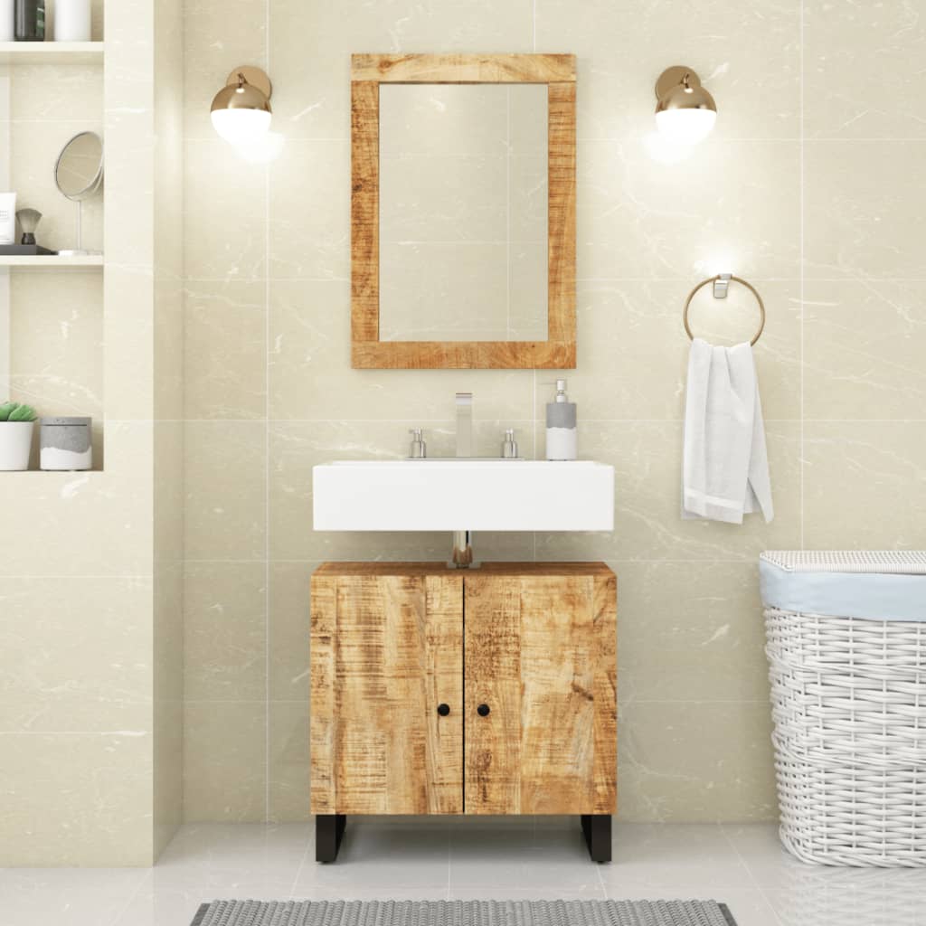 Vidaxl Mirror 70x50 cm Legno di mango solido e vetro