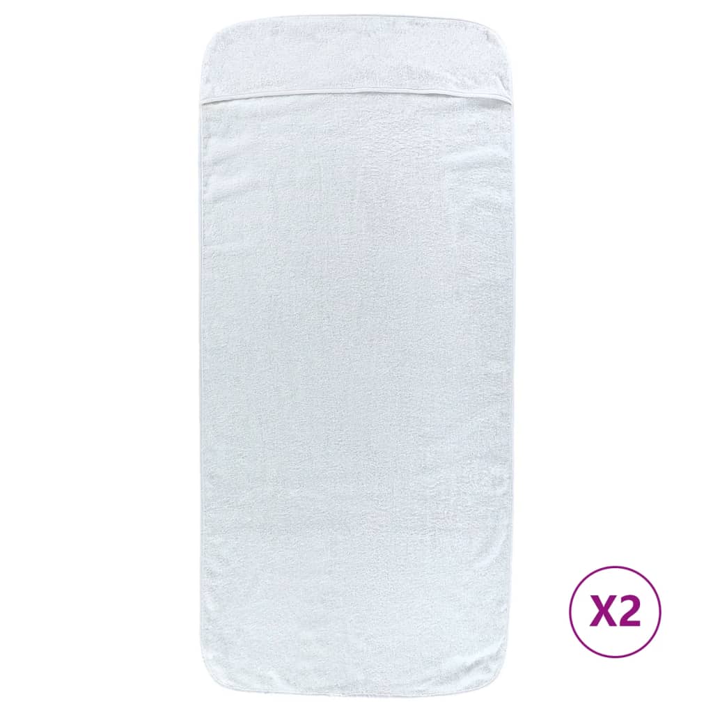 Serviettes de brin de vidaxl 2 pcs 400 g m² 75x200 cm tissu blanc