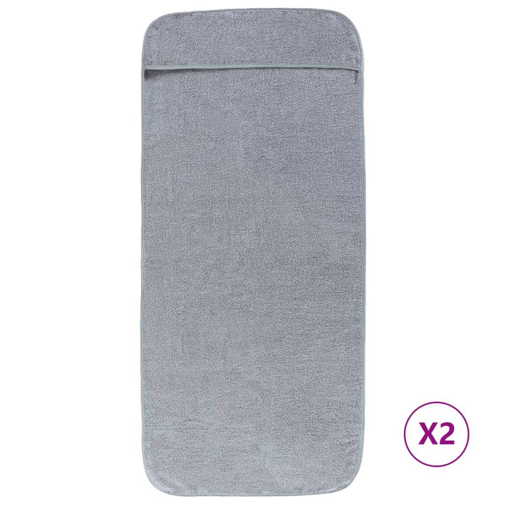 Serviettes de brin de vidaxl 2 pcs 400 g m² 75x200 cm Gray