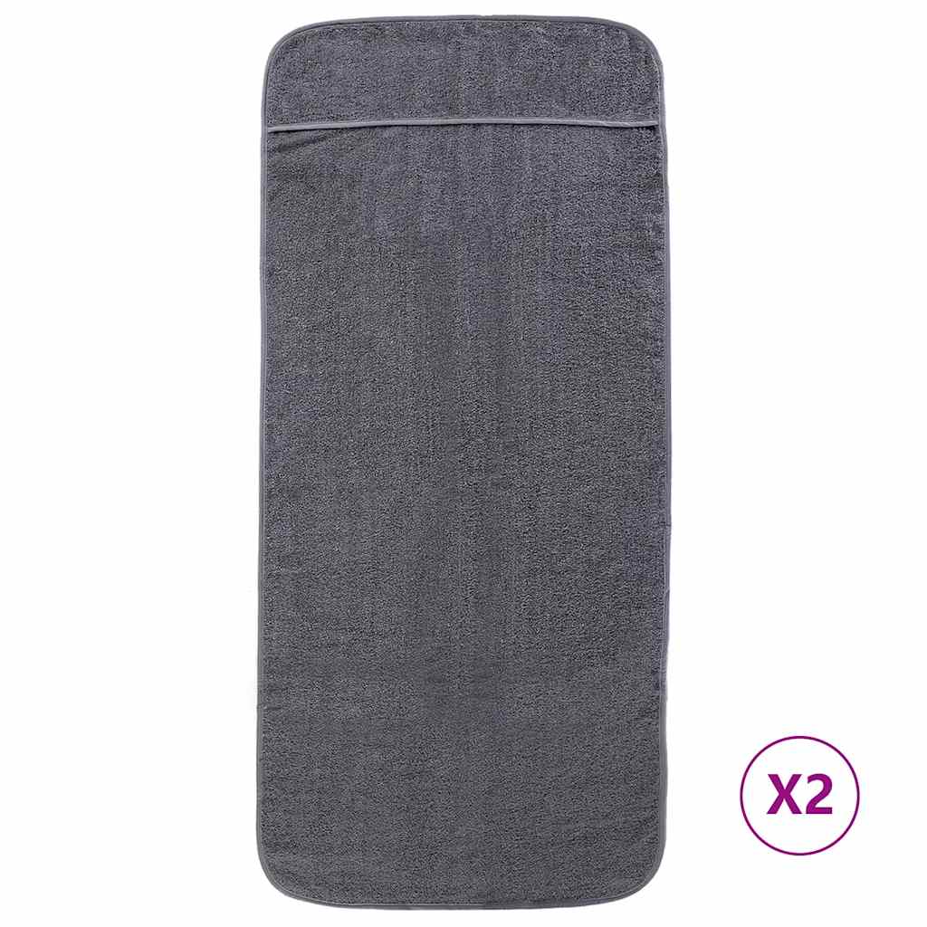 Vidaxx Strandtücher 2 Stück 400 g m² 60x135 cm Stoff Anthrazit