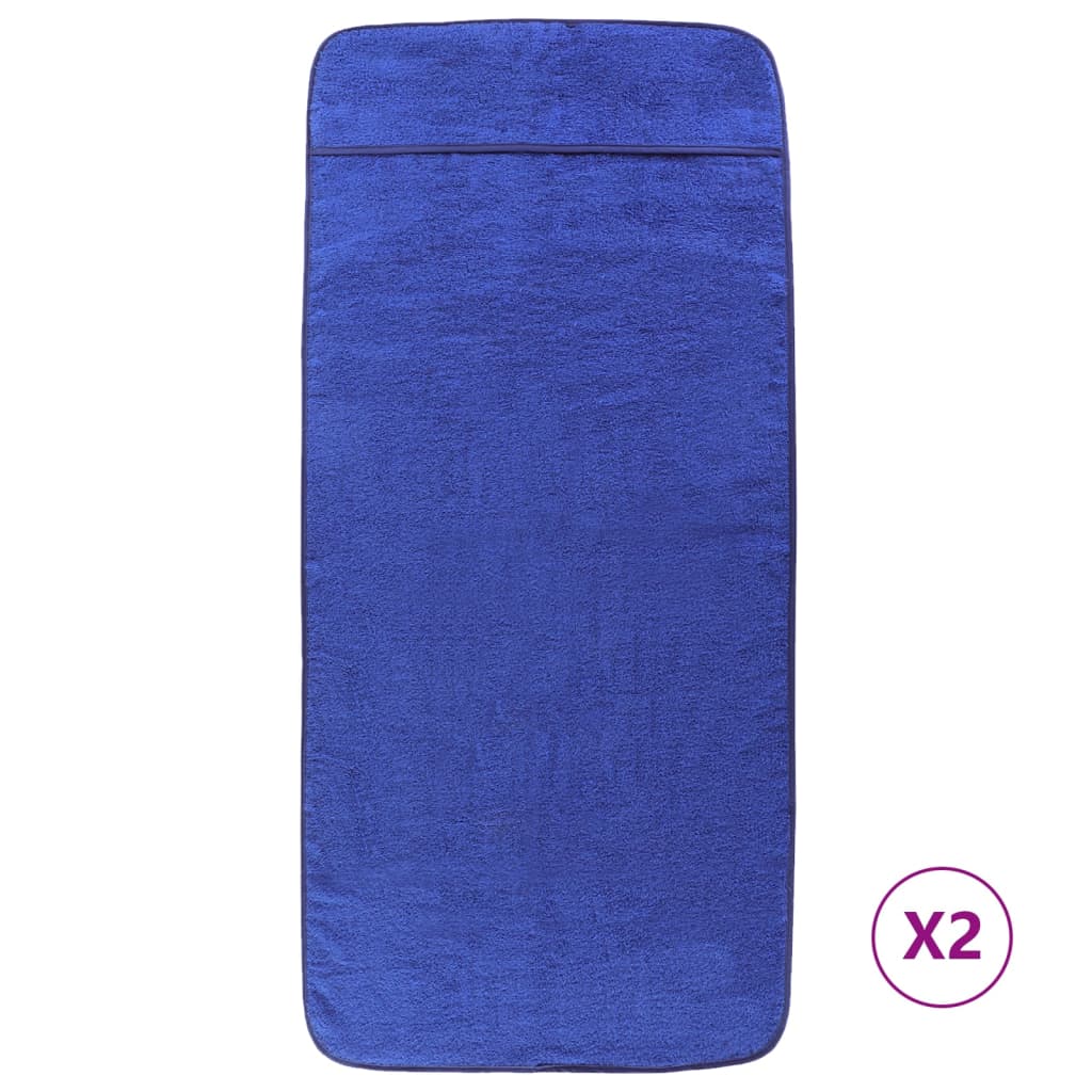 Toallas de cadena Vidaxl 2 PCS 400 g m² 60x135 CM Fabric Royal Blue