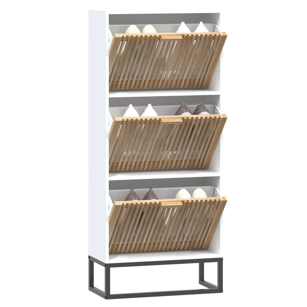 Vidaxx Schuhschrank 52x25x120 cm Holzwerkstoff weiß