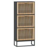 Vidaxx Schuhschrank 52x25x120 cm lackiertes Holz schwarz