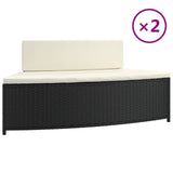 Vidaxl Spa Benchs con almohadas 2 ST Poly Rattan Negro