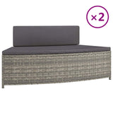 Bancs de spa Vidaxl avec oreillers 2 St Poly Rattan Gray