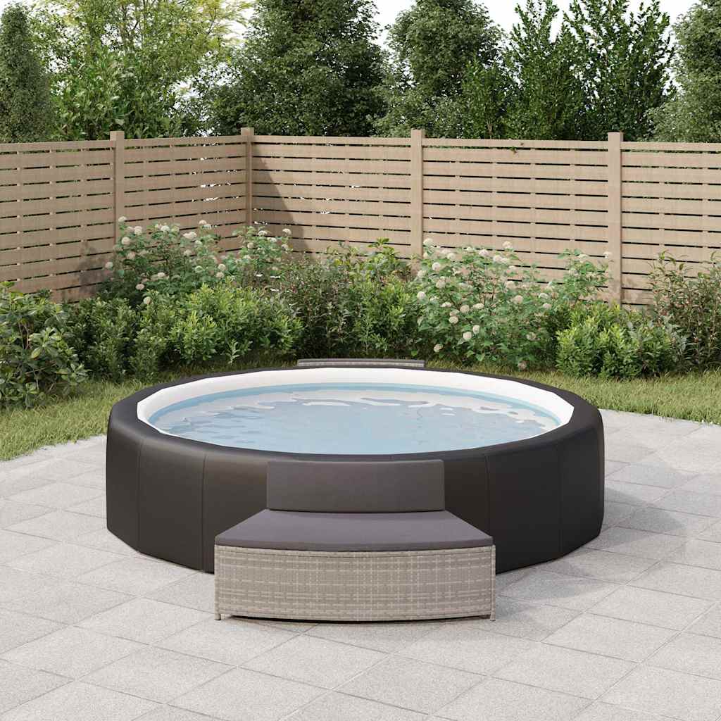 VidaXL Spa-Bänke mit Kissen 2 Stk. Poly Rattan Grau