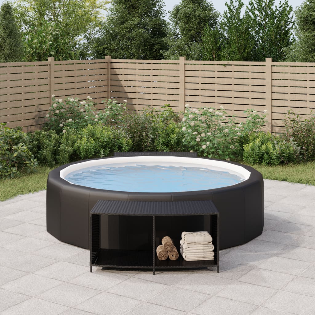VidaXL Lagerregale 2 Stk. Poly Rattan Schwarz