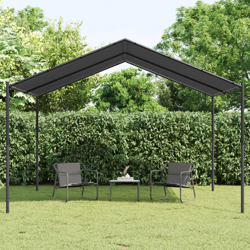 Vidaxl Garden Pavilion 4x4 m Stahl und Stoff Anthrazit -gelöscht