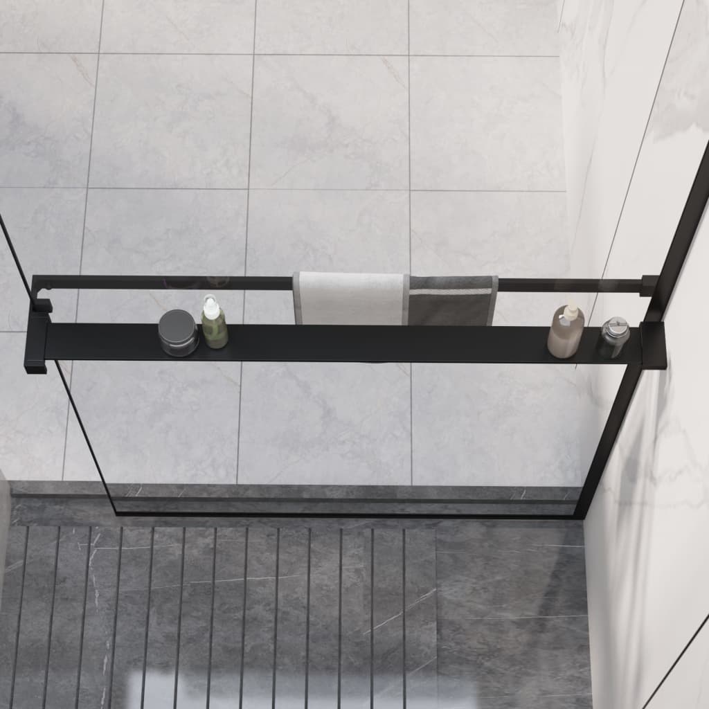 Vidaxl Shower For Walk -En Ducha Muro de 90 cm Negro de aluminio