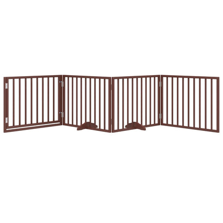 Vidaxx faltbares Hundegitter 4 Paneele 320 cm Pappelholz braun
