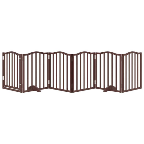 Vidaxl faltbares Hundegitter 6 Paneele 300 cm Pappelholz braune Eiche