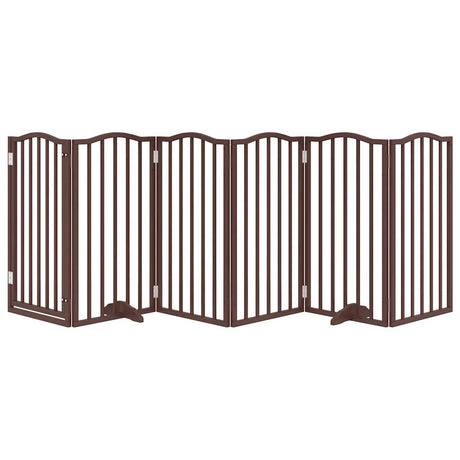 Vidaxl faltbares Hundegitter 6 Paneele 300 cm Pappelholz braune Eiche
