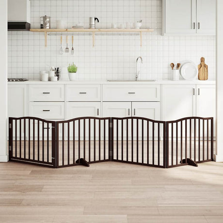 Vidaxx faltbares Hundegitter 4 Paneele 320cm Pappelholz braune Eiche
