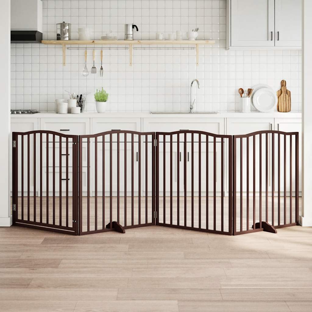 Vidaxx faltbares Hundegitter 4 Paneele 320cm Pappelholz braune Eiche