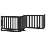 Vidaxl hondenhek inklapbaar 4 panelen 320 cm populierenhout zwart