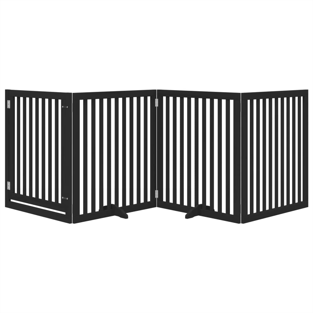 Vidaxx faltbares Hundegitter 4 Paneele 320 cm Pappelholz schwarz