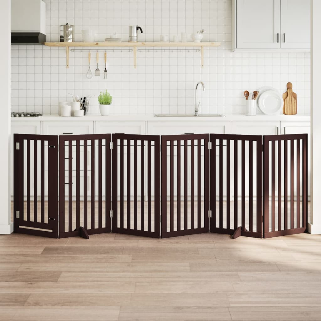 Vidaxx faltbares Hundegitter 6 Paneele 300 cm Pappelholz braun