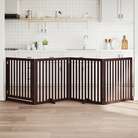 Vidaxx faltbares Hundegitter 4 Paneele 320 cm Pappelholz braun