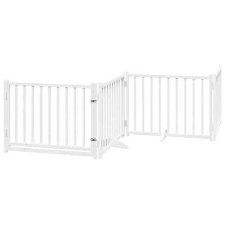 Vidaxl faltbares Hundegitter 4 Paneele 320 cm massives Kiefernholz weiß