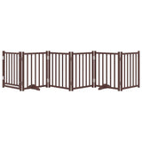 Vidaxl faltbares Hundegitter, 6 Paneele, 300 cm, massive Kiefer, braune Eiche