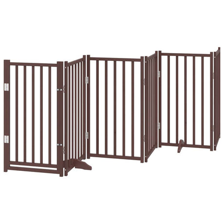 Vidaxl faltbares Hundegitter, 6 Paneele, 300 cm, massive Kiefer, braune Eiche