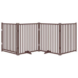 Vidaxl faltbares Hundegitter, 4 Paneele, 320 cm, massive Kiefer, braune Eiche