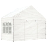 Vidaxl Arbor con tetto 4.08x2.23x3.22 m polietilene bianco