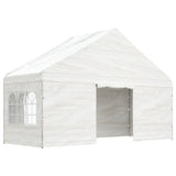 VidaXL Prieel met dak 5,88x2,23x3,75 m polyetheen wit